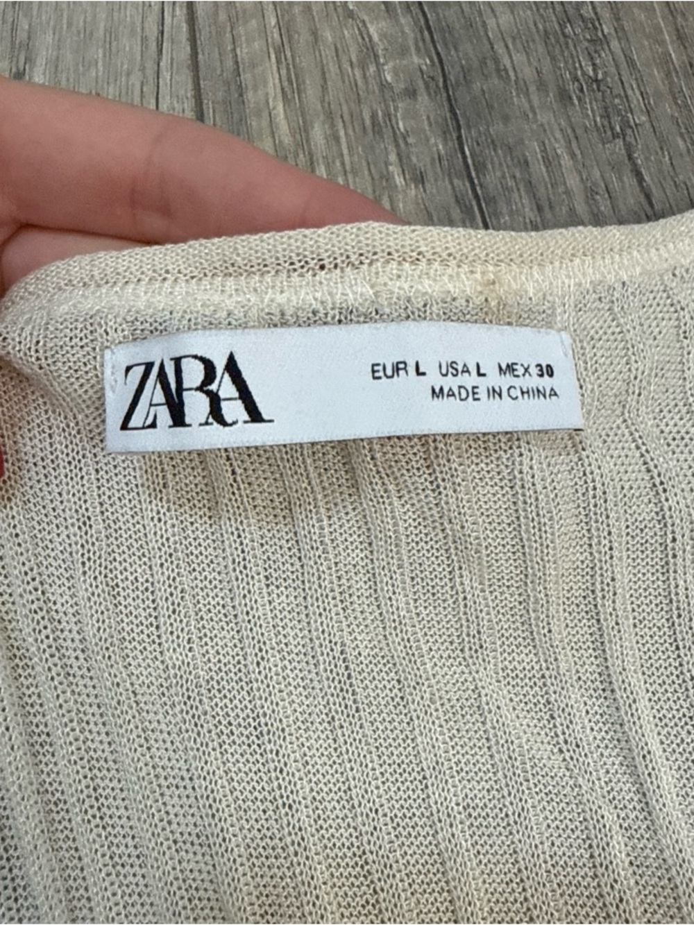 Zara Cream Ruffle-Trim Ribbed Tank Top - Picture 3 of 5